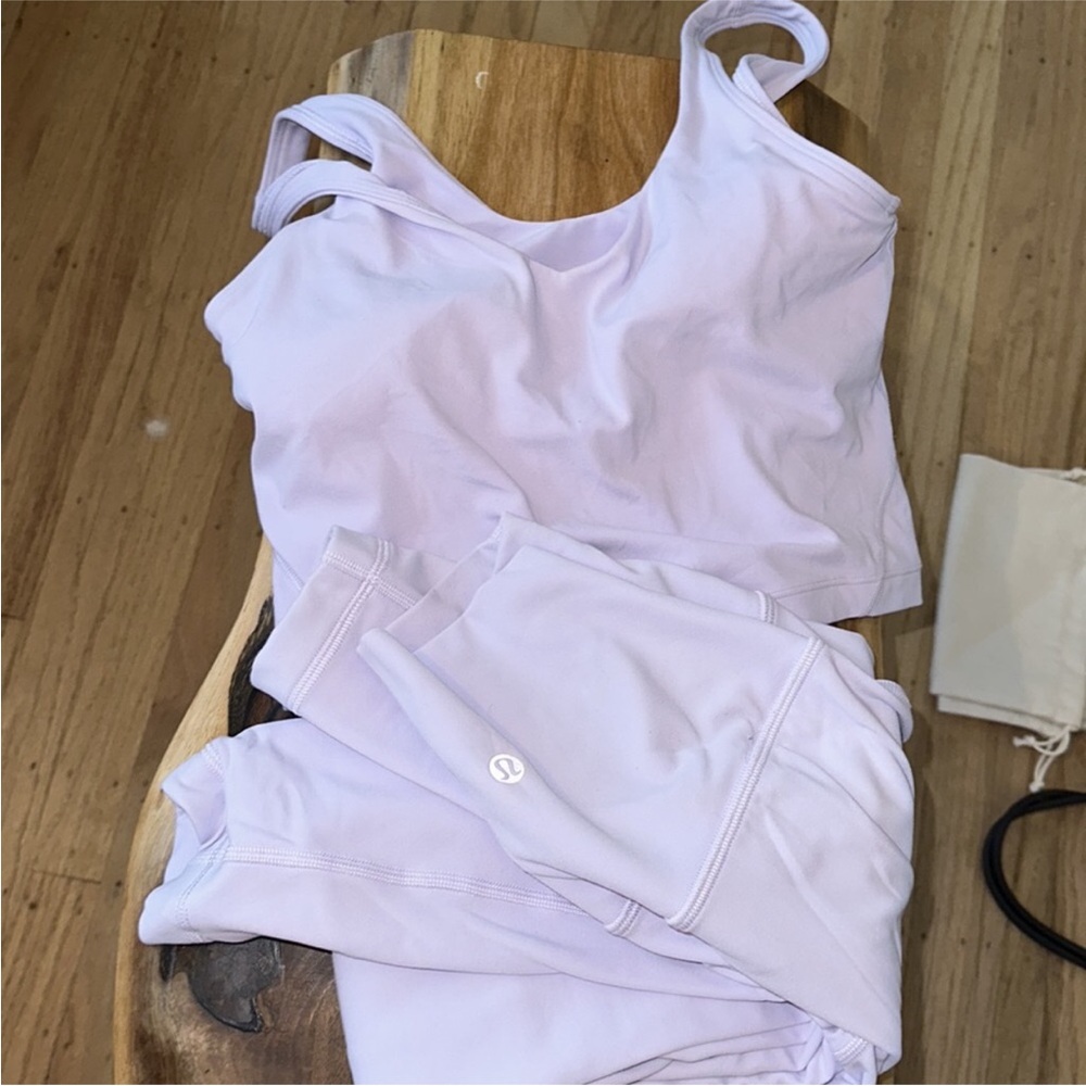 lululemon athletica Lavender Tank and Leggings Set
